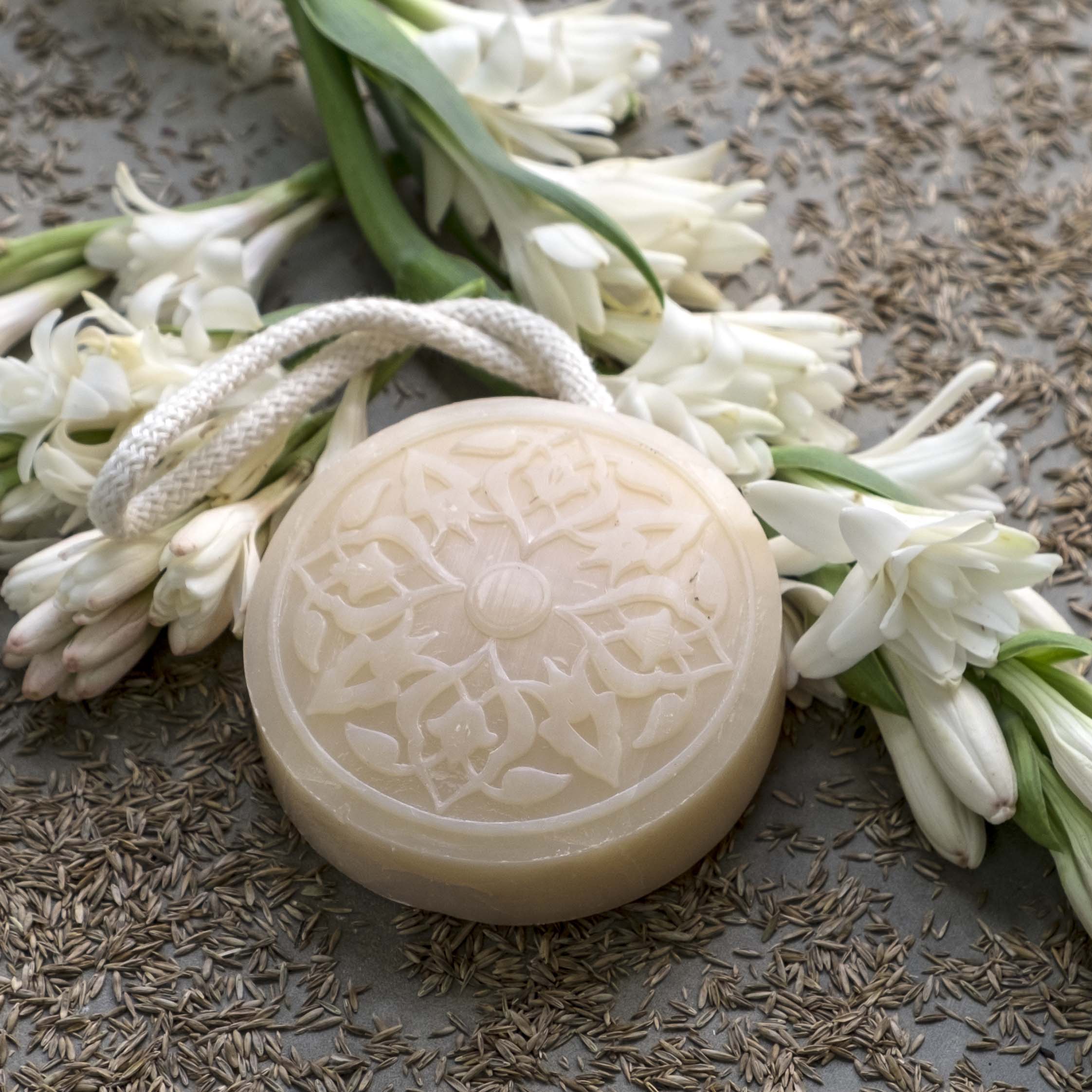 Tuberose Hammam Soap on a rope Senteurs d'Orient