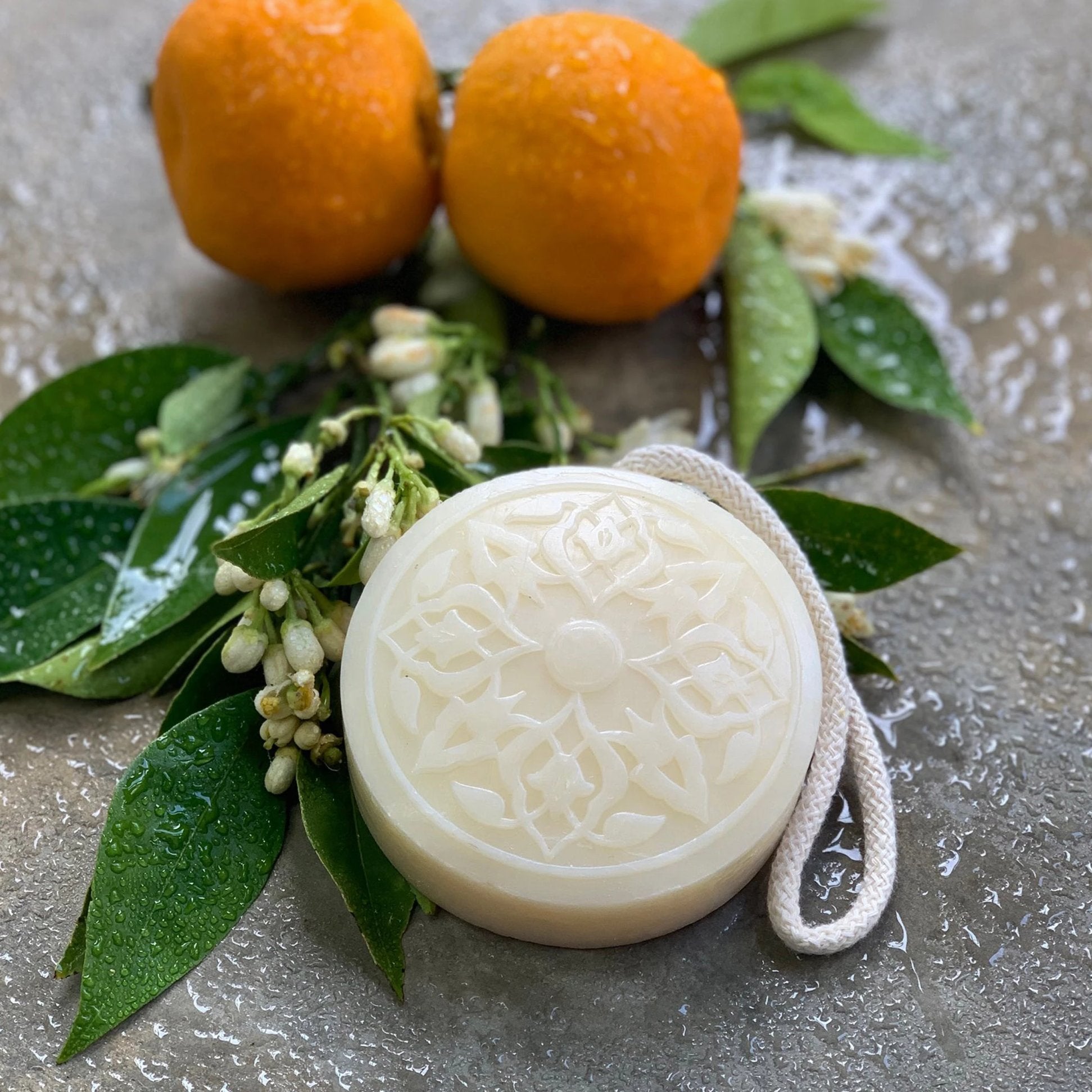 Orange Blossom luxury hammam soap - refreshing citrus body soap with essential oils - handcrafted 350g