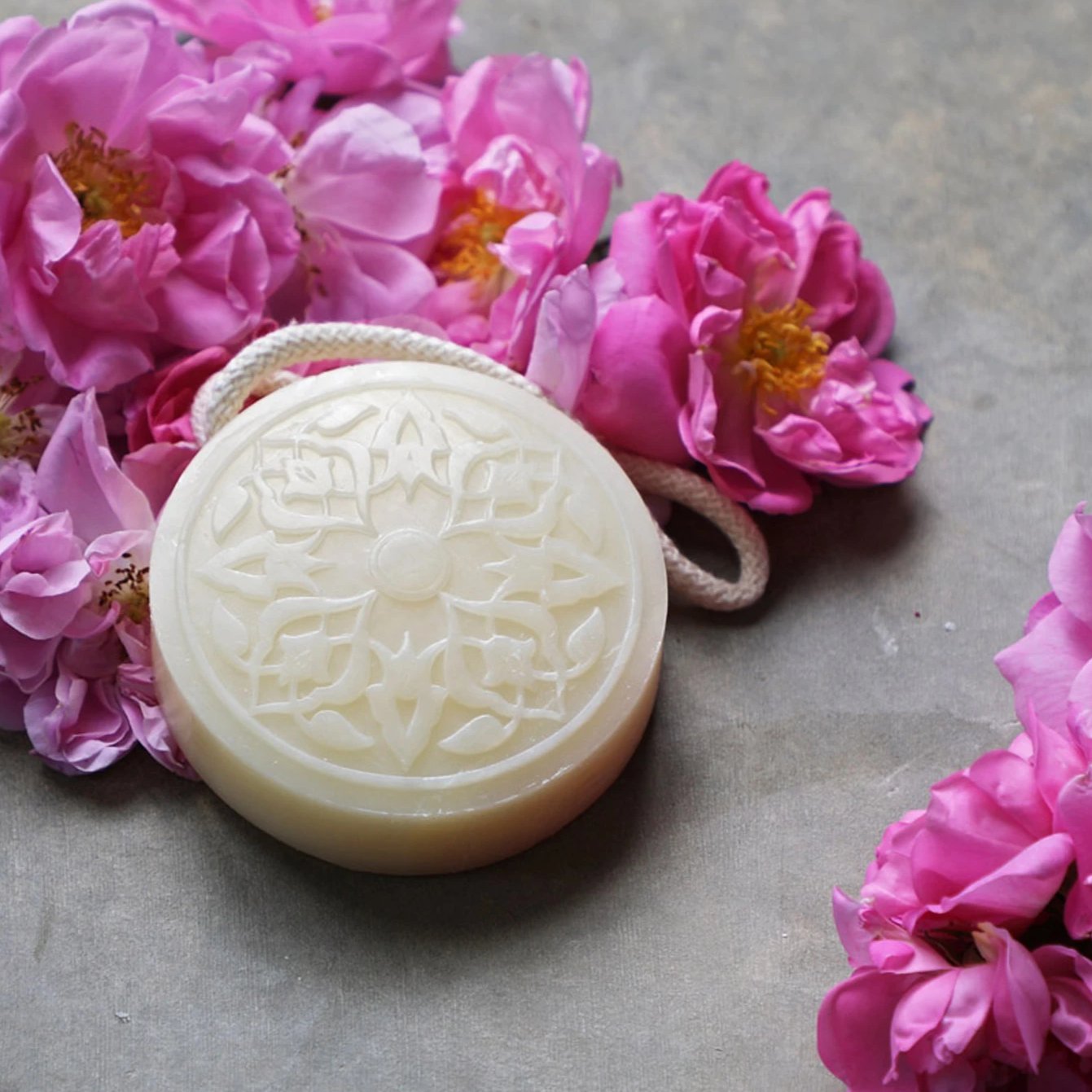 Rose of Damascus luxury hammam soap - uplifting natural body soap with Damascus rose essential oil - 350g
