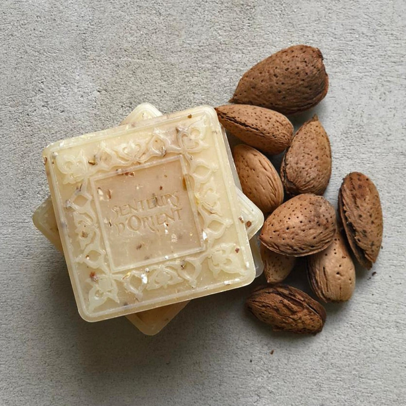 Almond Ma'amoul exfoliating hand soap - gentle scrub with ground almonds - Lebanese artisan hand wash