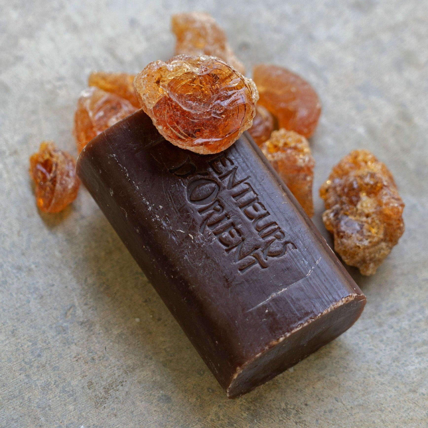 Amber natural rough-cut bar soap - seductive oriental bar with warm spices - handcrafted Lebanese artisan soap